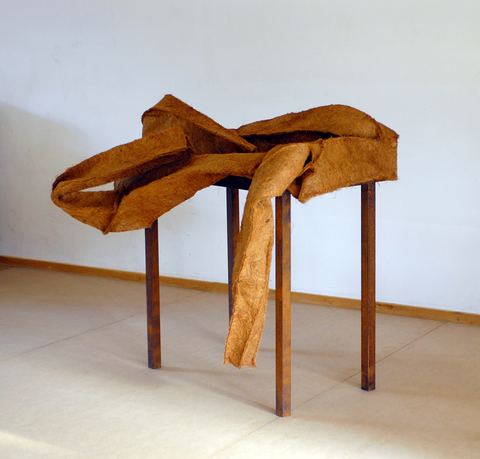 Ik twijfel nog II, 2008, staal, kokostapijt
